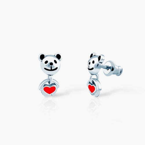 Kolczyki misie Savicki: srebrne